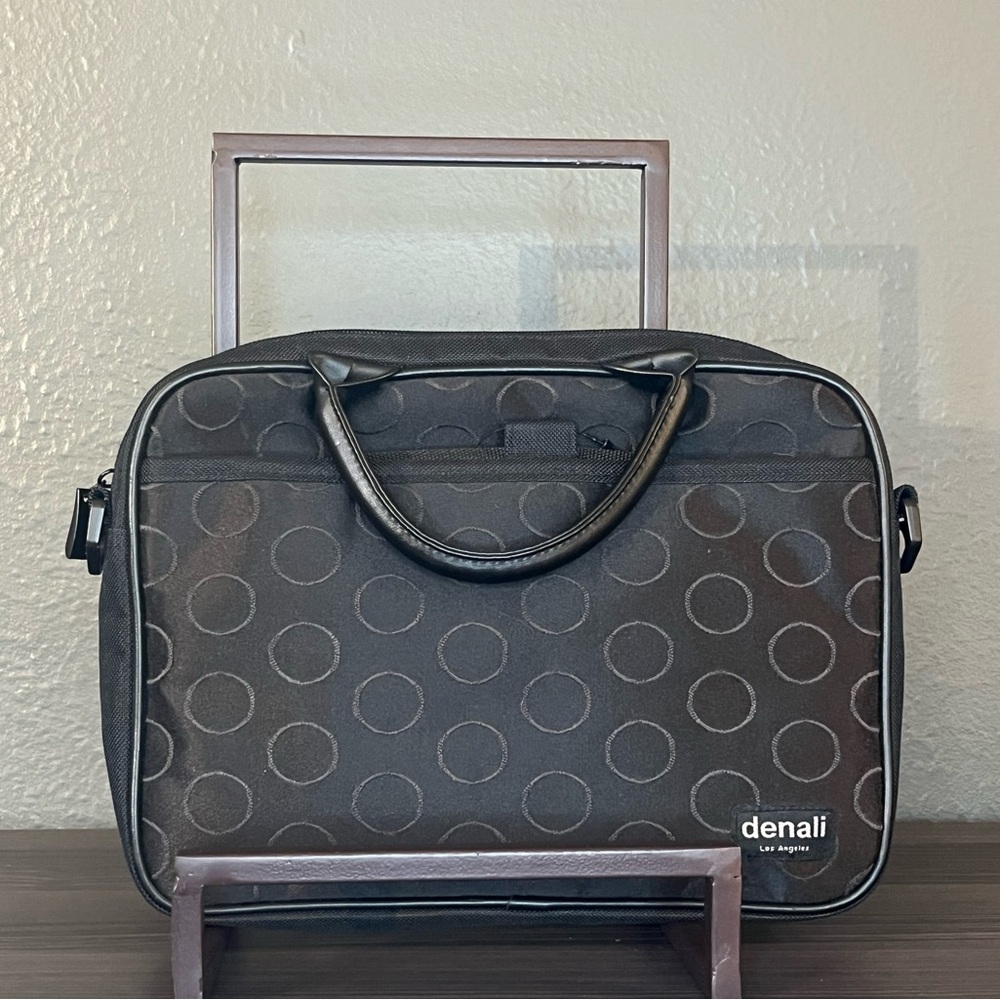 Denali Black Circle Pattern Mini Laptop Bag